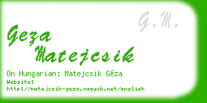 geza matejcsik business card